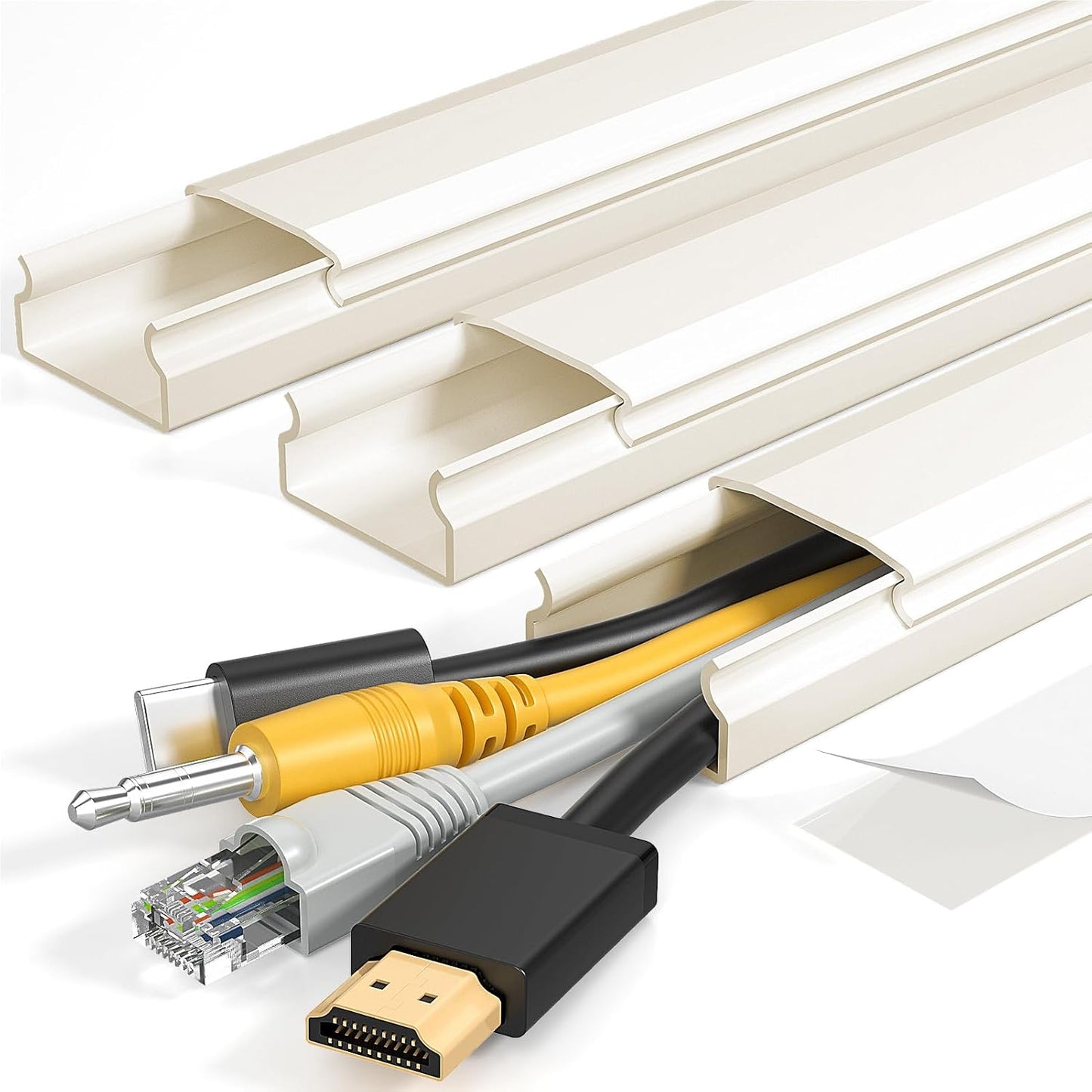 Ocultador cables TV 42pulg beige para 4 cables canaleta