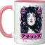 Taza Cerámica Estilo Horror Goth Rosa/Blanco