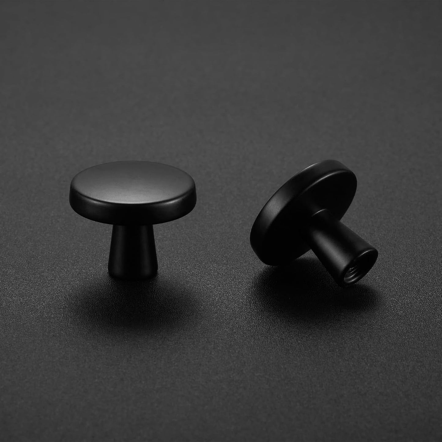 Pomo gabinete cocina negro mate 1.181in set 30 unidades