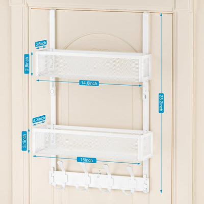 Organizador puerta con ganchos 2 canastas