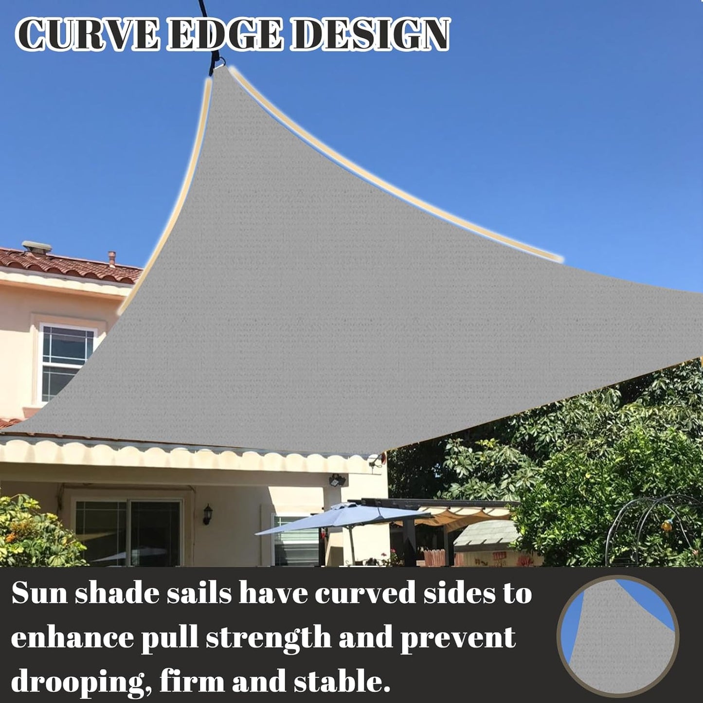 Toldo parasol rectangular 12x16ft color gris plateado