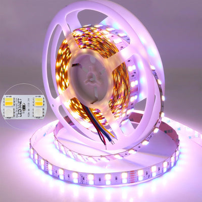 Tira LED SMD 5050 24V RGBCCT 600 LED ajustable 16.4pies