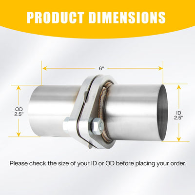 Kit reparación brida escape 2.5pulg acero inox con junta