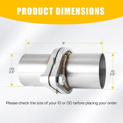 Kit reparación brida escape 2.5pulg acero inox con junta