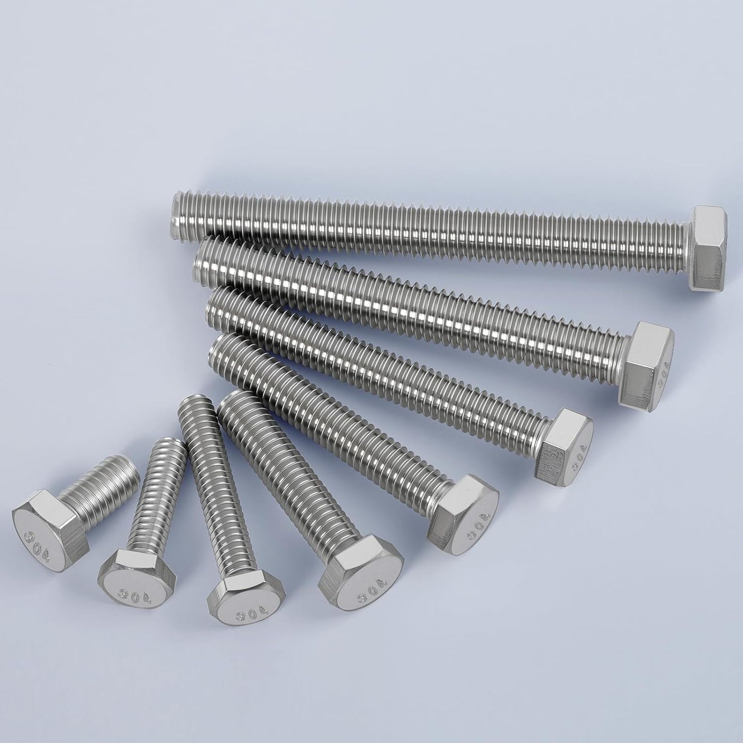 20 Pzas Tornillos Hex 1/4-20 x 2-1/2 Acero Inox 304