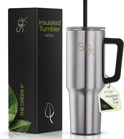 Vaso térmico acero inox 40oz con asa pajita