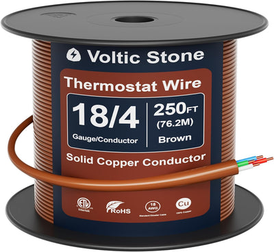 Cable termostato HVAC 18/4 AWG 4 conductores cobre sólido ETL CL3R
