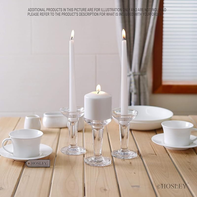 Portavelas cónicos cristal soportes decorativos 5pulg set 3