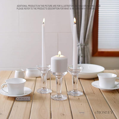 Portavelas cónicos cristal soportes decorativos 5pulg set 3