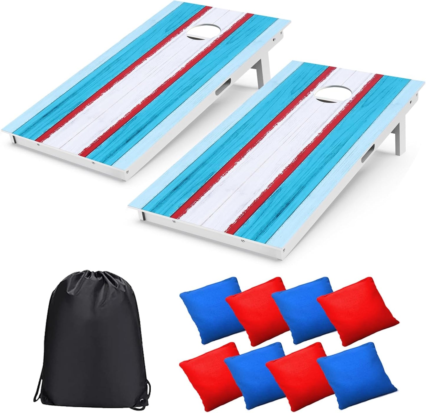 Set tablas cornhole madera 4x2ft 8 bolsas frijoles