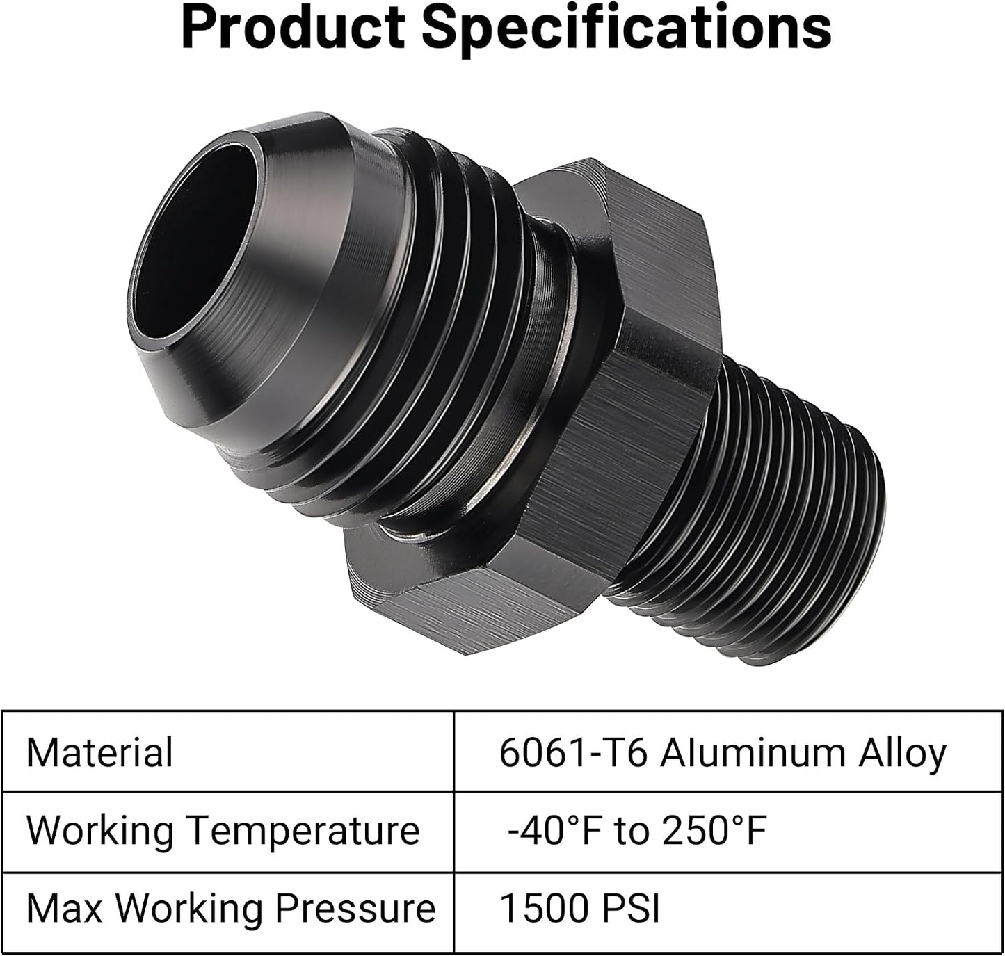 Adaptador aluminio 1/4 BSPT negro