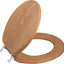 Asiento inodoro madera redondo bisagras metal
