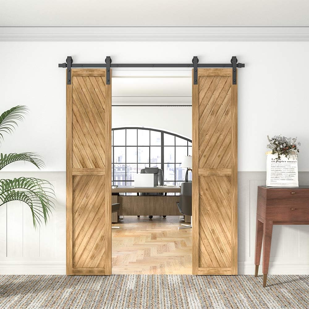 Kit herraje puerta granero 6ft riel acero carbono forma J
