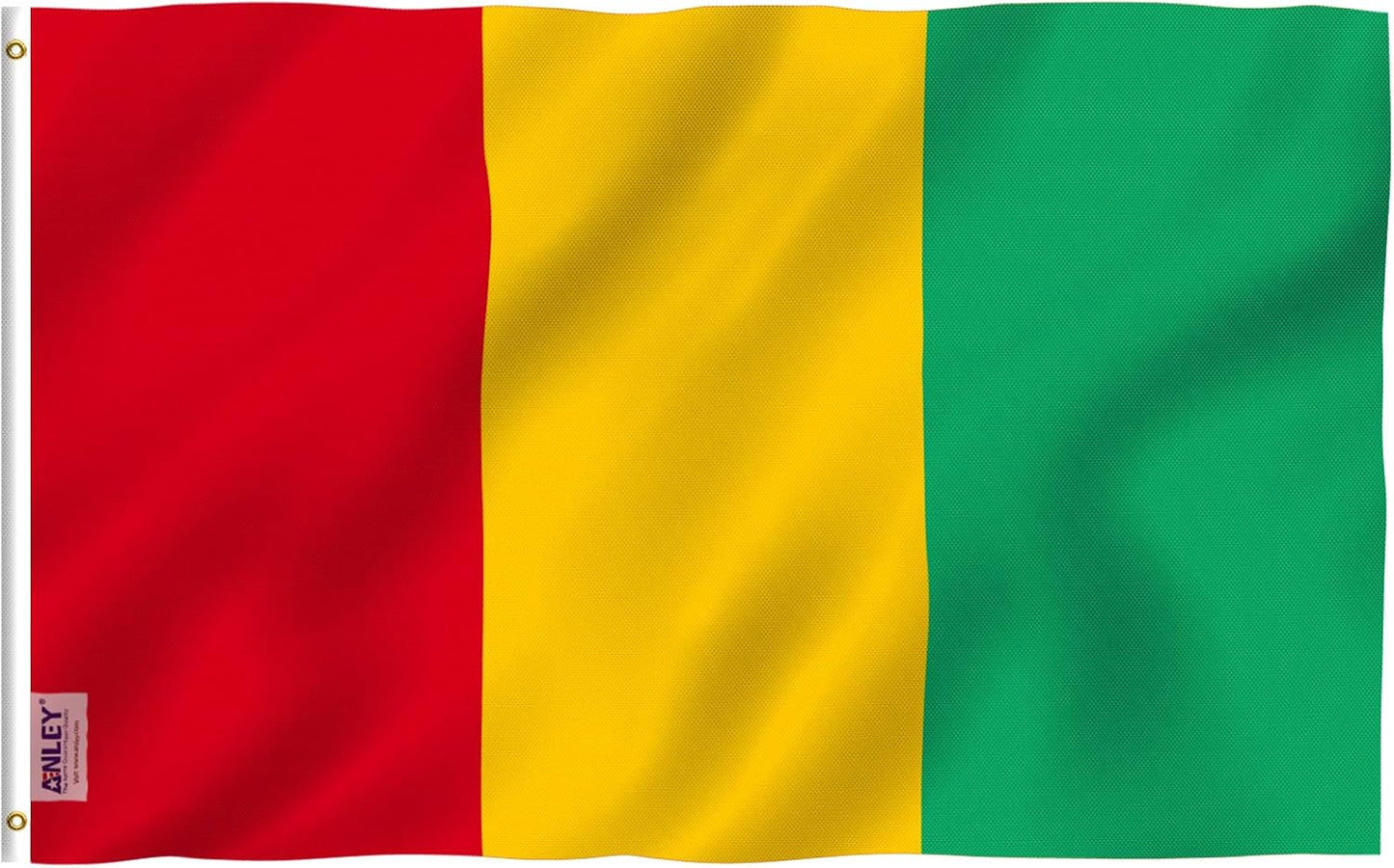 Bandera Guinea 3x5ft Poliéster Ojales Latón Doble Costura