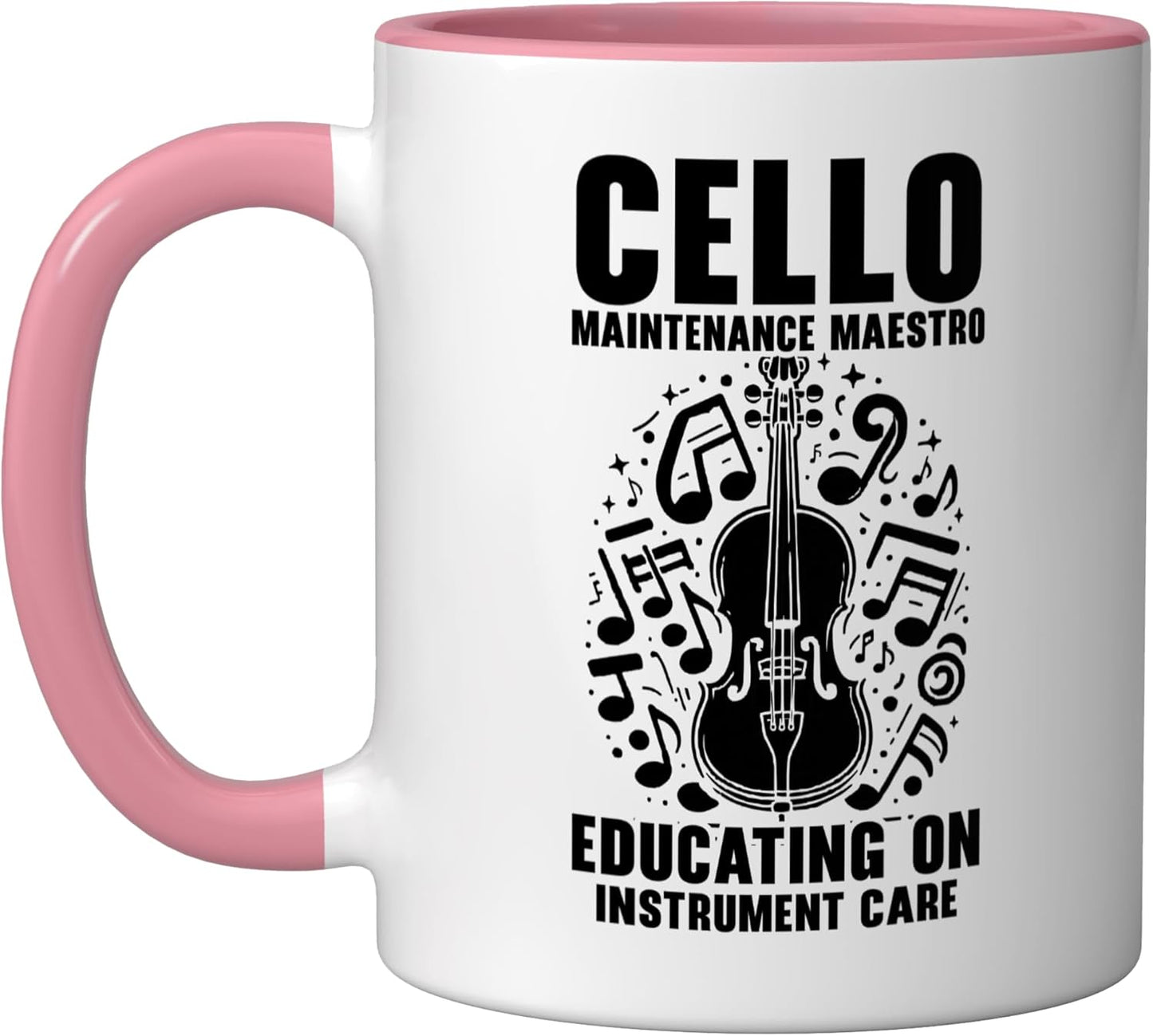 Taza Cerámica para Celista Rosa/Blanca