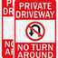 Señal entrada privada aluminio 18x12pulg impermeable set 2