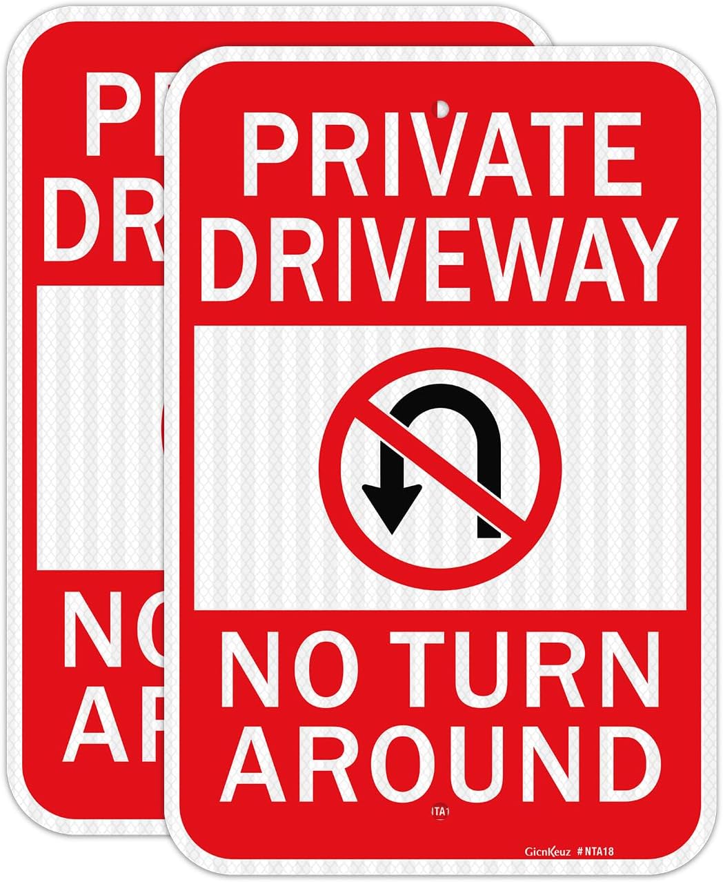 Señal entrada privada aluminio 18x12pulg impermeable set 2