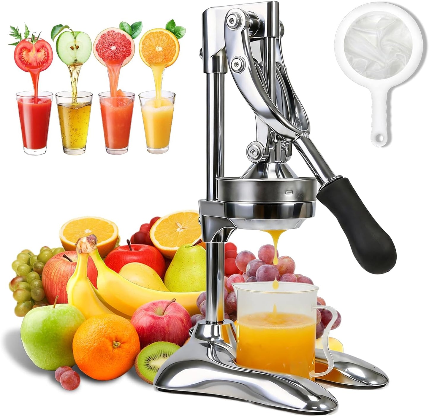 Exprimidor manual acero inox para cítricos encimera