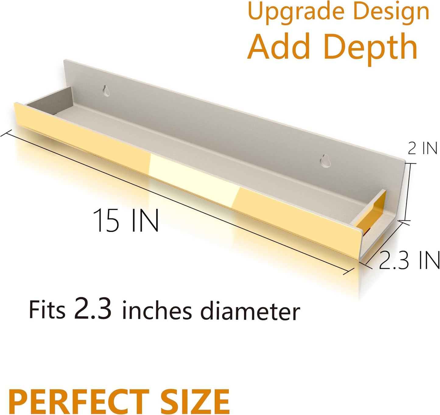 4 Estantes Acrílicos Reflectantes Dorados 15"