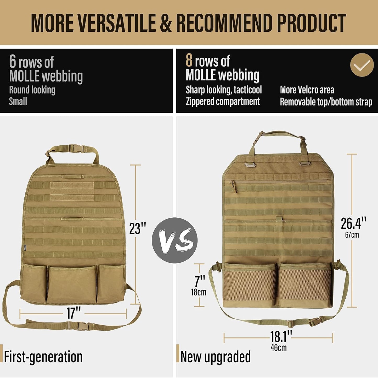 Organiz. asiento coche ajuste universal con correas molle