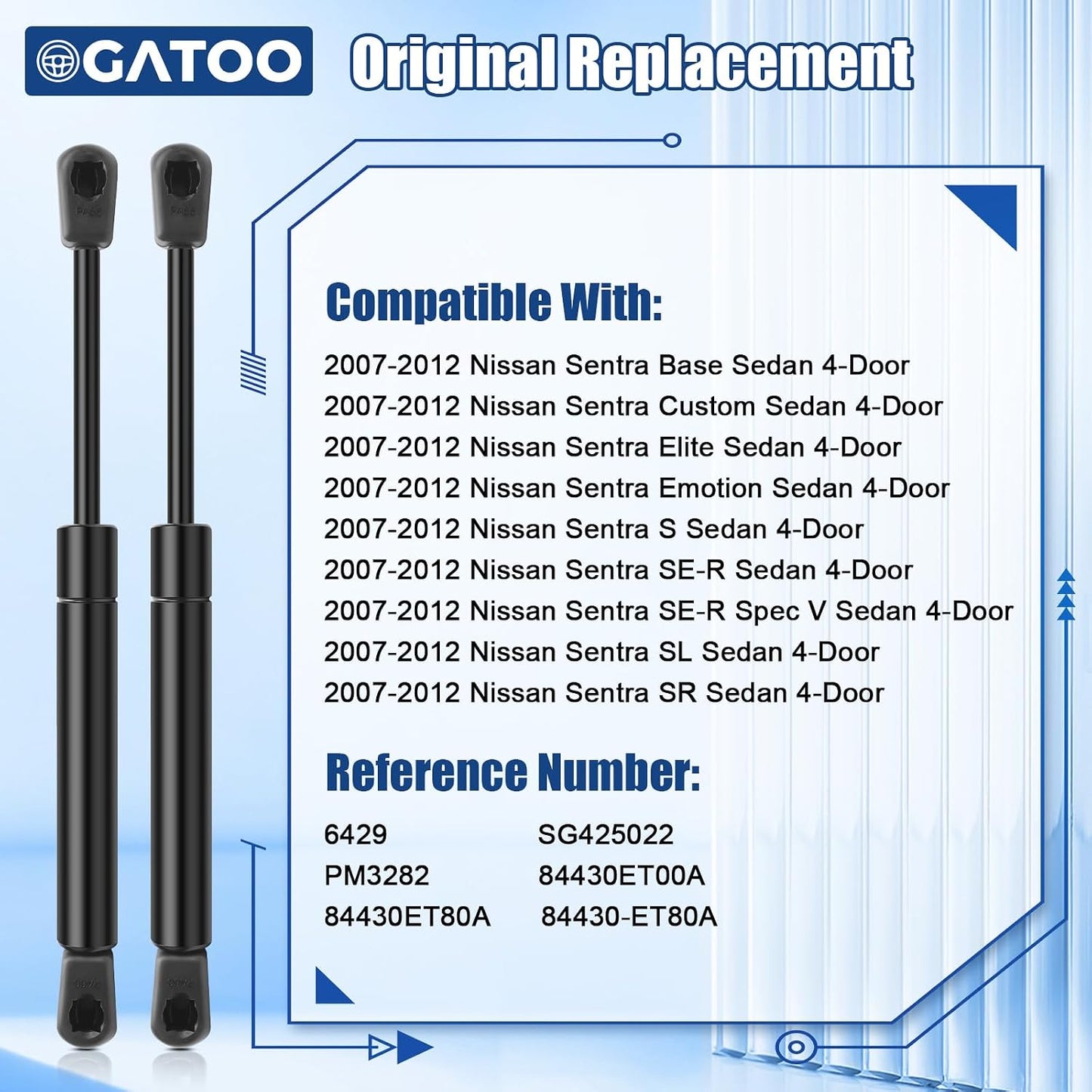 Soporte elevación maletero Nissan Sentra 6429 pack 2