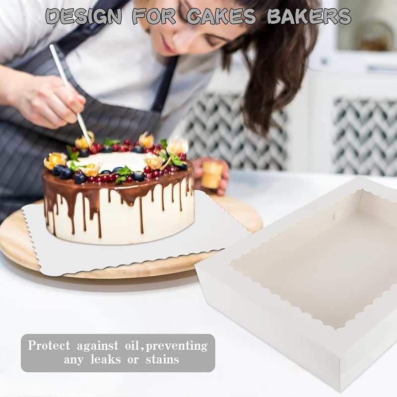 10 Cajas Panadería 19x14pulg Blanca Ventana Cupcakes