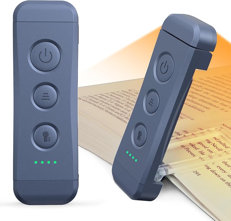 Luz lectura LED recargable USB con clip 3 colores 5 brillo