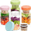 4 Tarros Vidrio Mason 32oz con Tapas y Vasos Rosa/Naranja/Azul/Verde