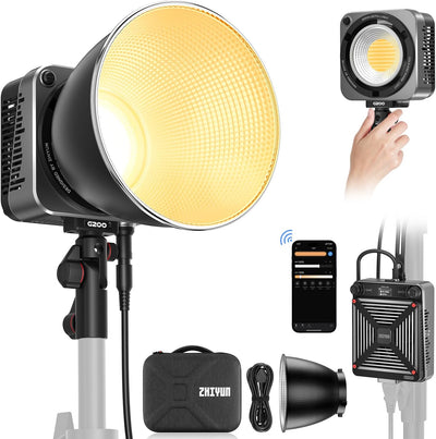 Luz video COB 200W 2700-6500K con montura Bowens y control APP