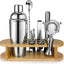 Set coctelera acero inox con soporte y accesorios