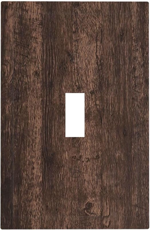 Cubierta interruptor madera rústica marrón oscuro 1 gang