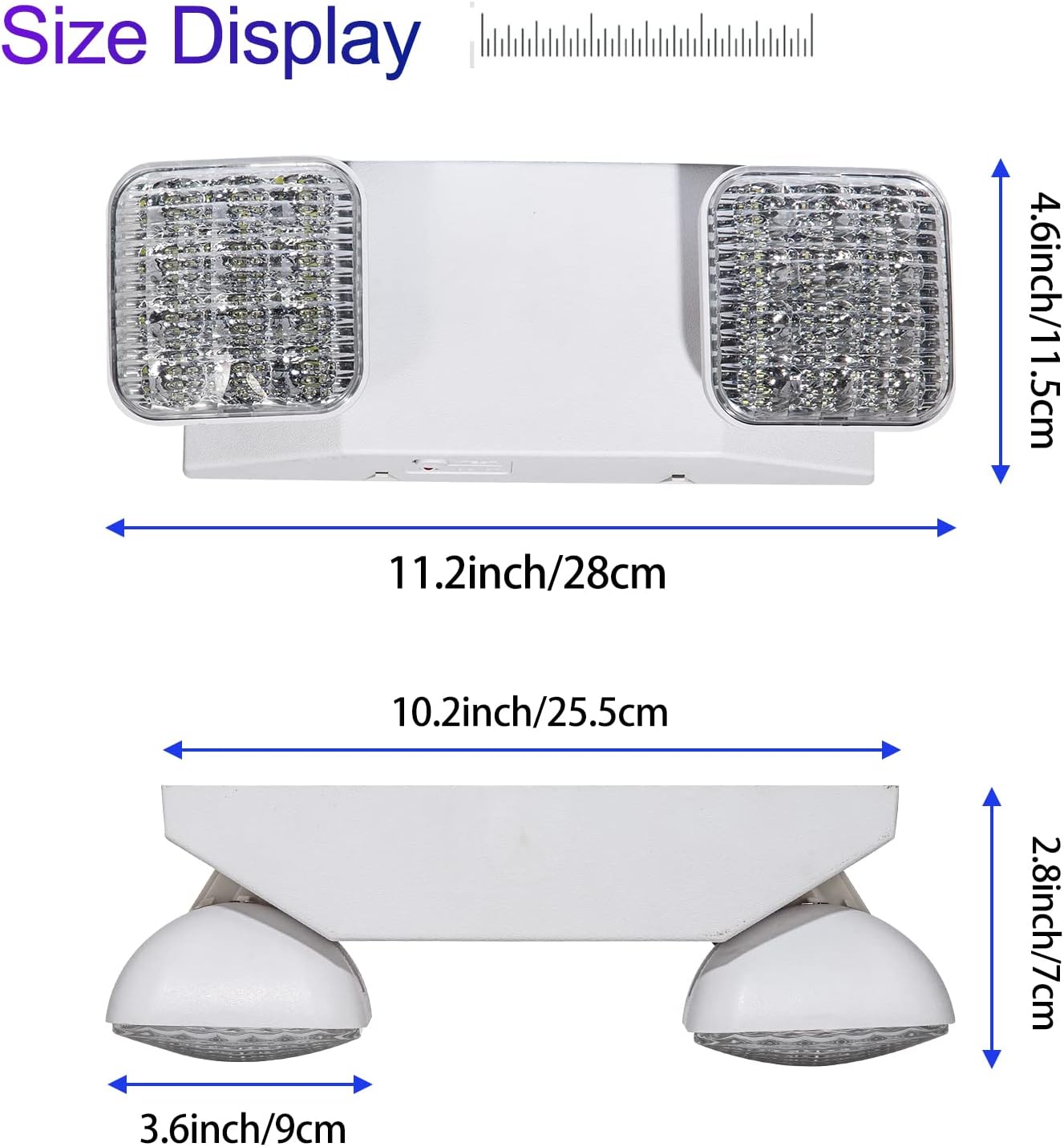 Luces emergencia led 2 cabezales ajustables certificado UL