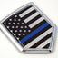 Adhesivo Chrome Police USA Bandera Azul Delgada