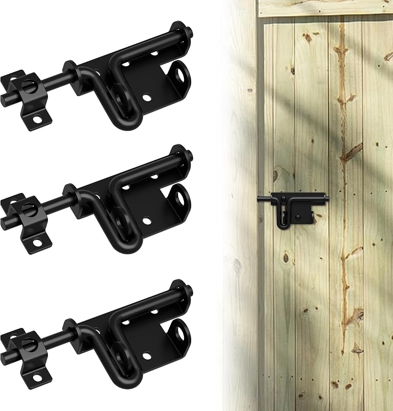 Pestillo puerta metal grueso para valla madera izq/derecha