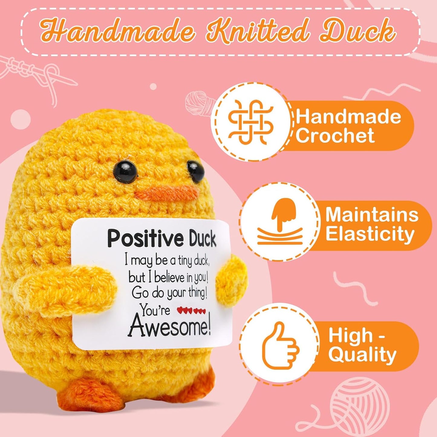 Pato de ganchillo decorativo regalo inspiracional