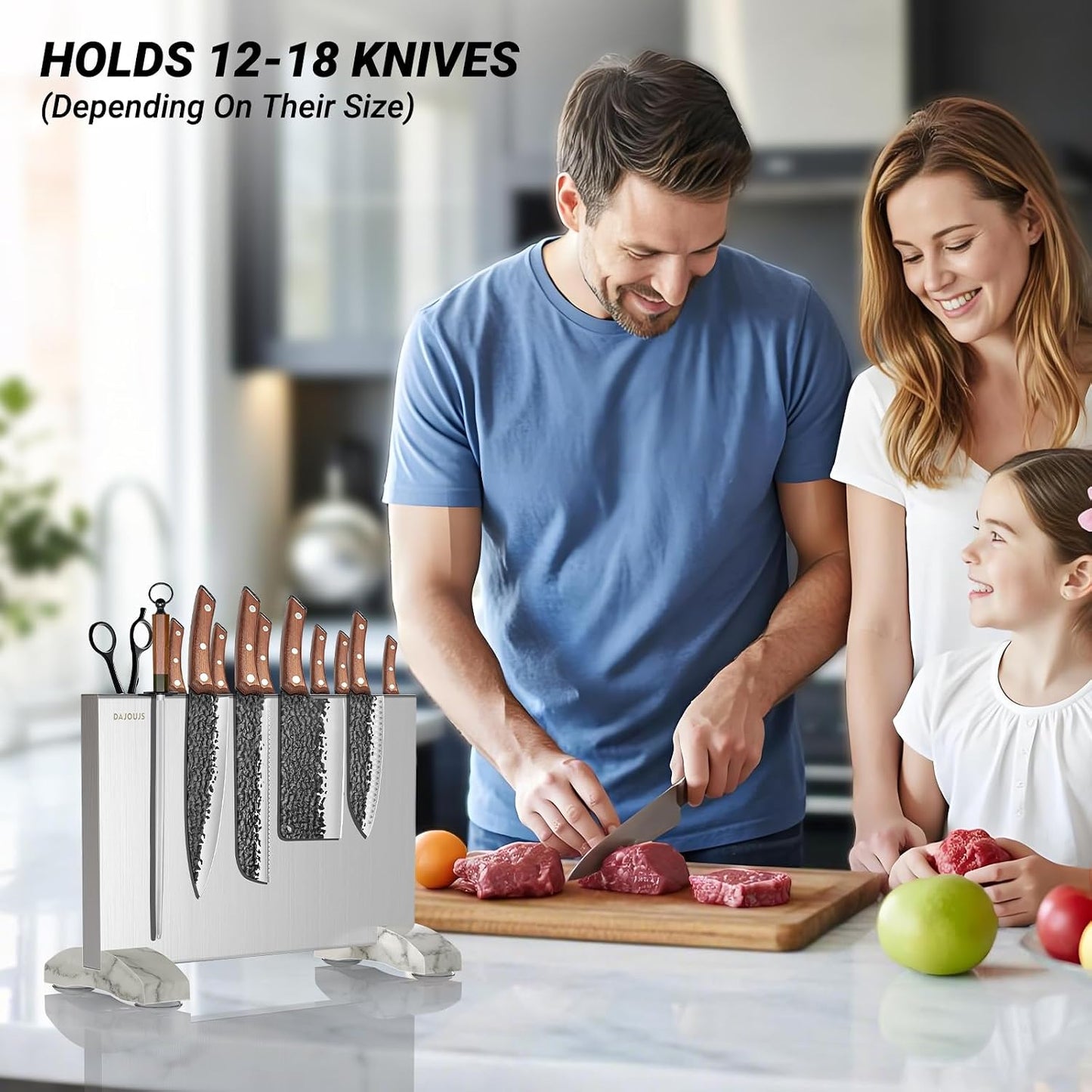 Soporte magnético cuchillos tira doble cara encimera cocina