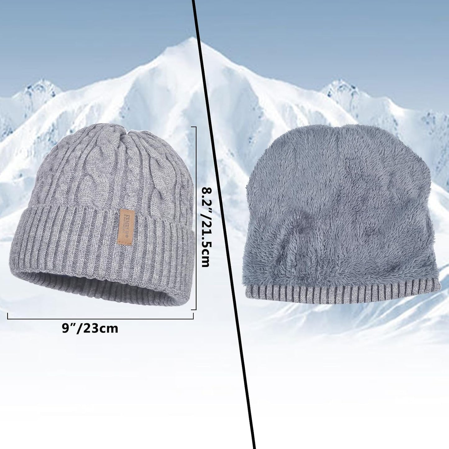 Conjunto bufanda gorro invierno hombre forro polar