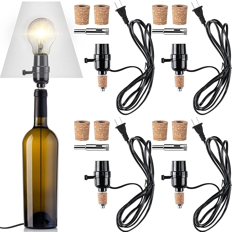Set 4 lámparas botella licor con tapón 0.354"