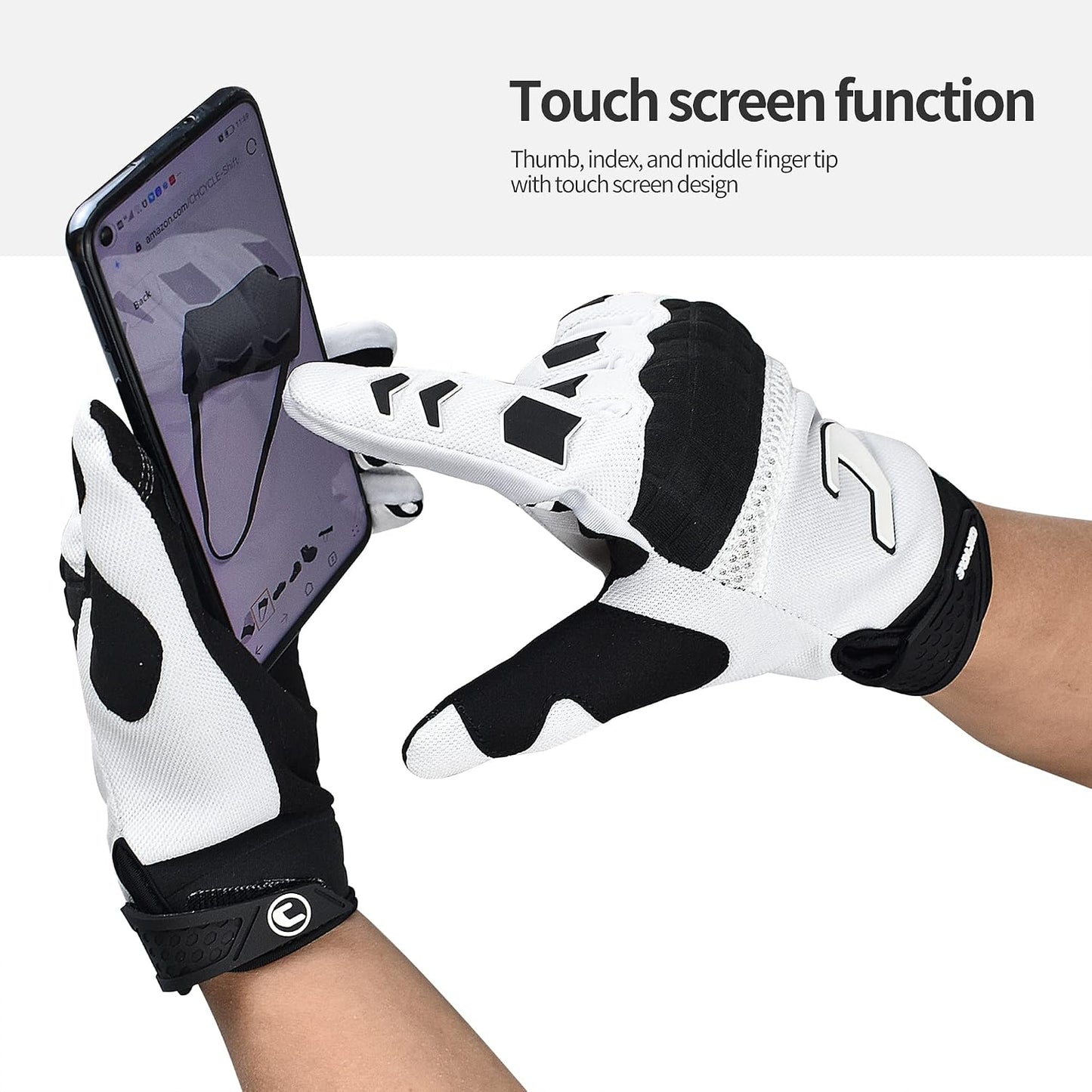 Guantes bicicleta MTB motocross pantalla táctil hombre