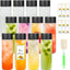 12 Botellas Vidrio 12oz con Tapas Negras Reutilizables