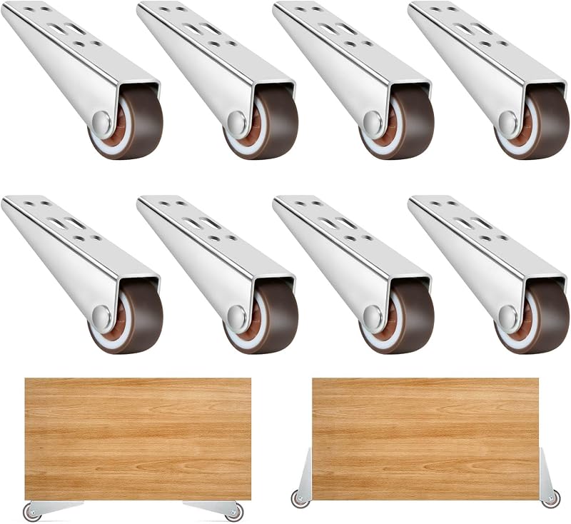 4 Ruedas Goma 1pulg Rígidas para Muebles Cajones