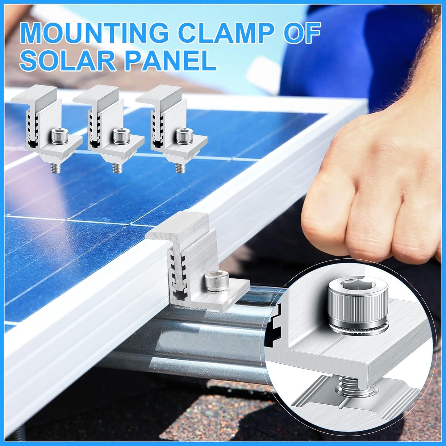 Abrazaderas panel solar ajustables sistema fotovoltaico