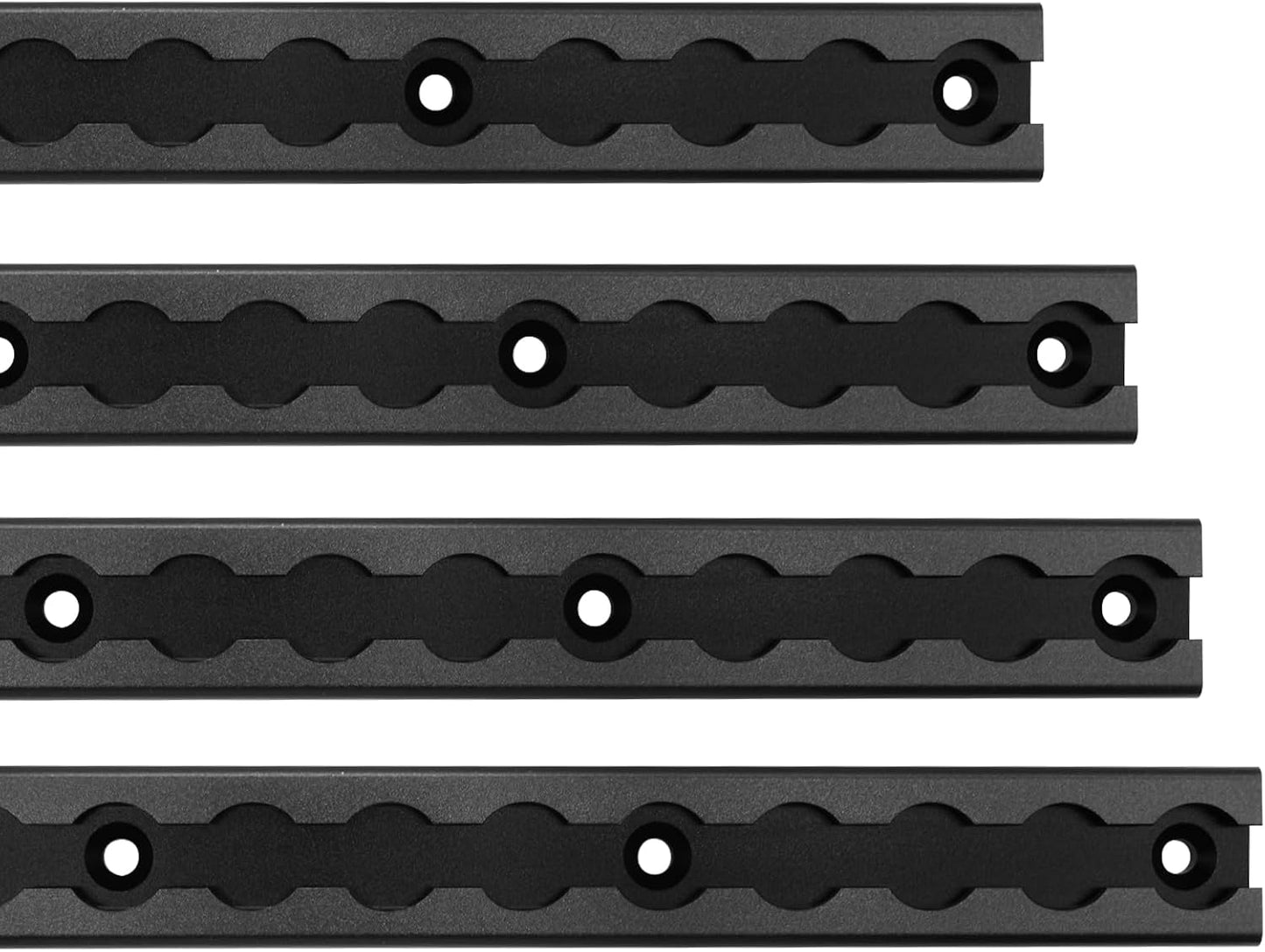 Riel Ltrack aluminio 24" negro set 4