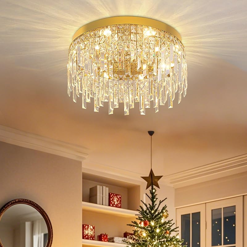 Candelabros cristal dorado 15.74pulg redondos lujo