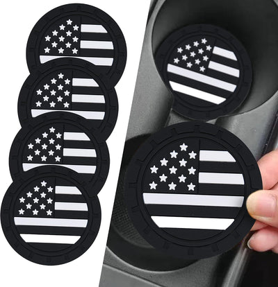 4 Pzas Posavasos Auto 2.75pulg Bandera Americana Antideslizante