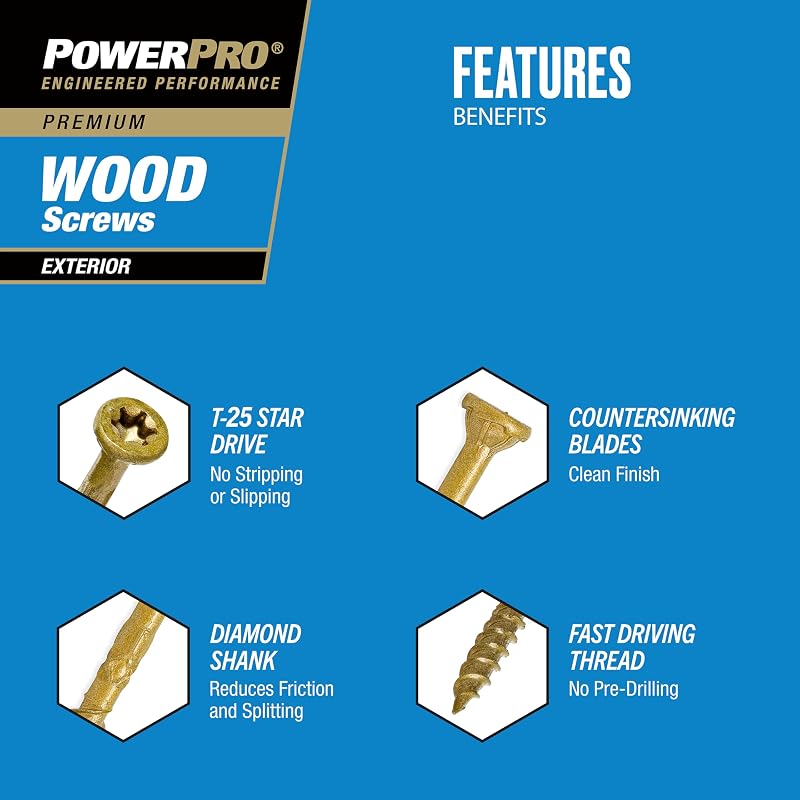 Tornillos madera exterior #10x3.5" pack 1000 bronce