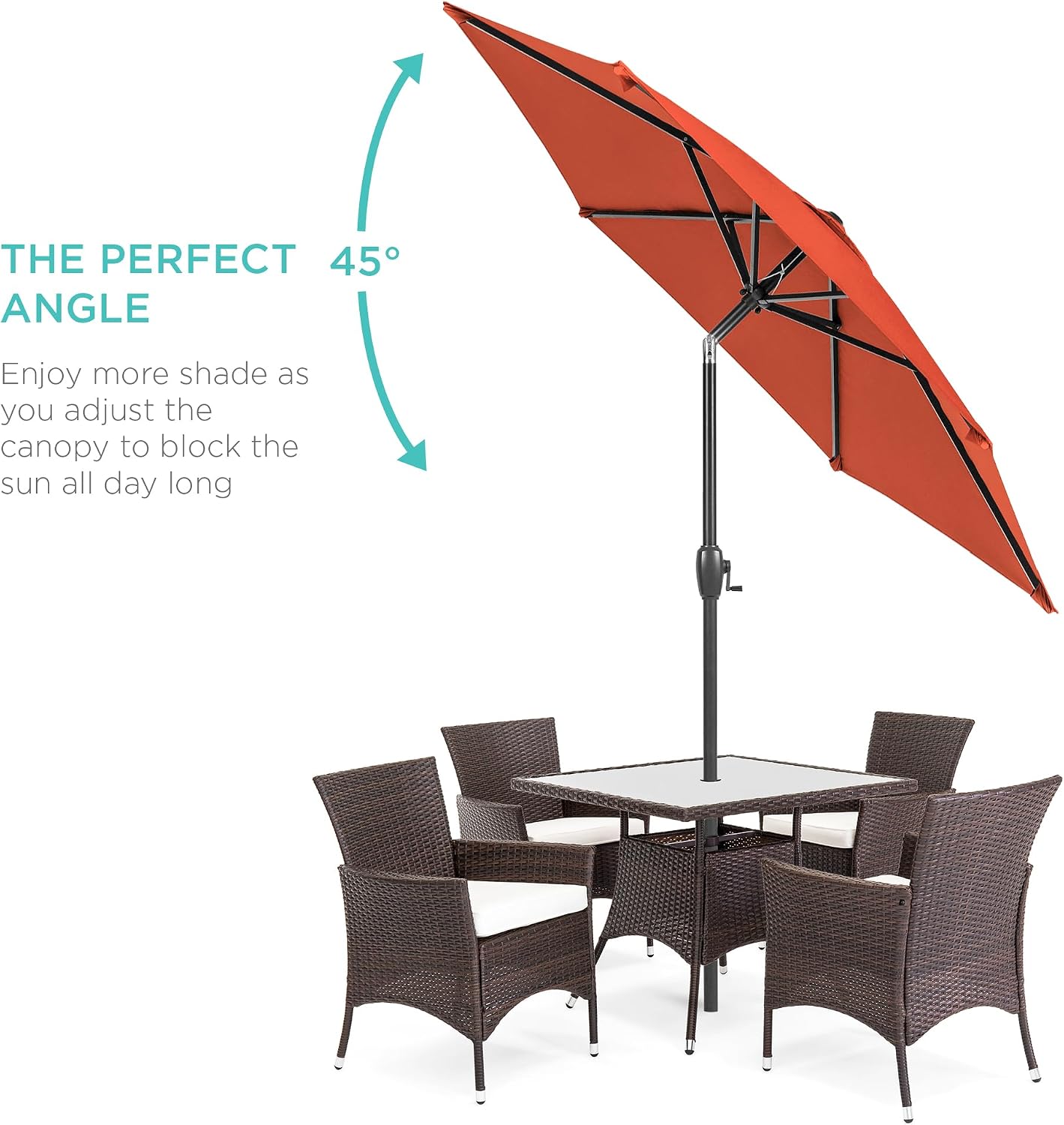Sombrilla mesa patio redonda 7.5ft poste acero