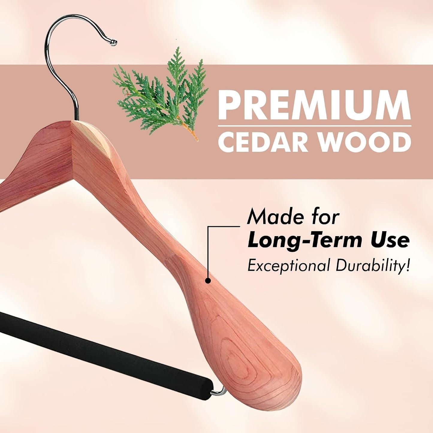 Percha cedro con barra foam pack 5
