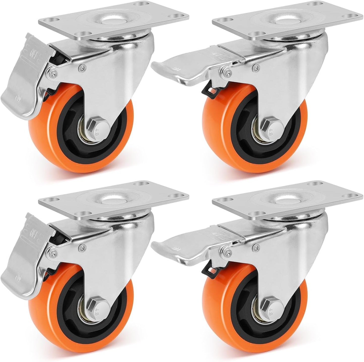 Ruedas giratorias 3pulg freno set 4 doble bloqueo 1000lb