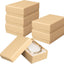 6 Pzas Cajas Regalo Joyería 3.1x2.25" Con Algodón Marrón